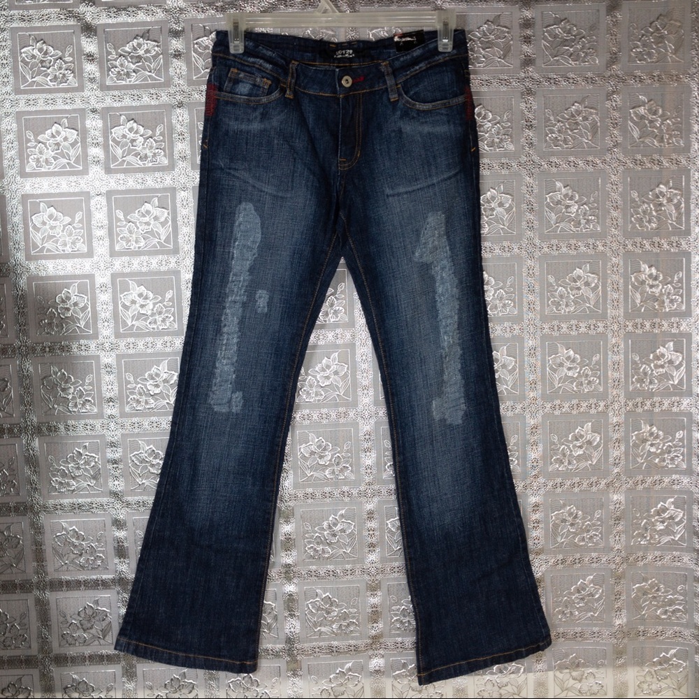 NWT Lot 29  Blue Scraped Distressed Jeans